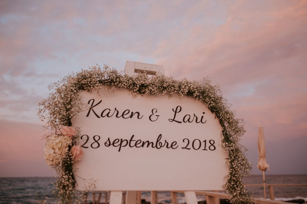 Panneau de mariage