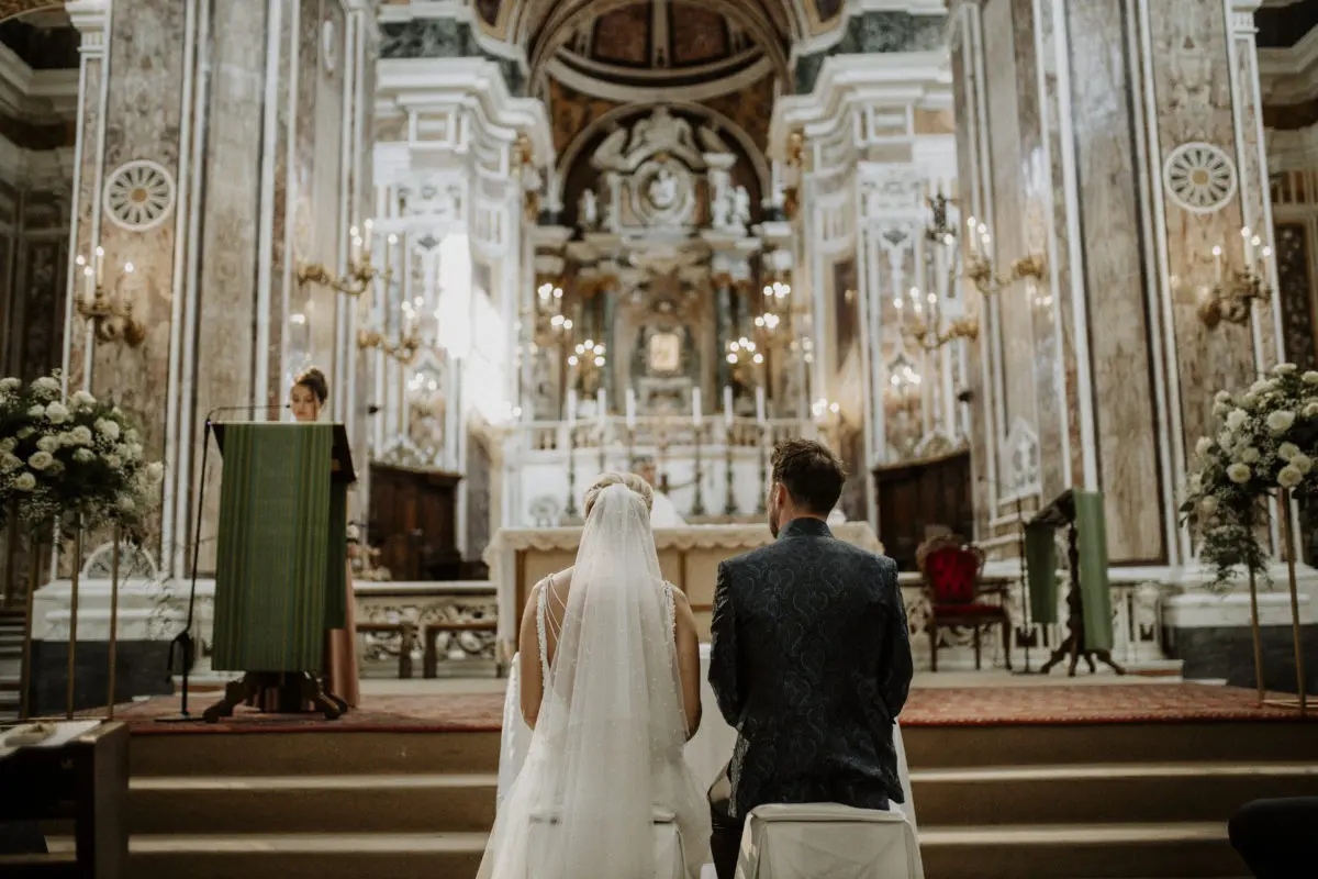 Italian bride and priest