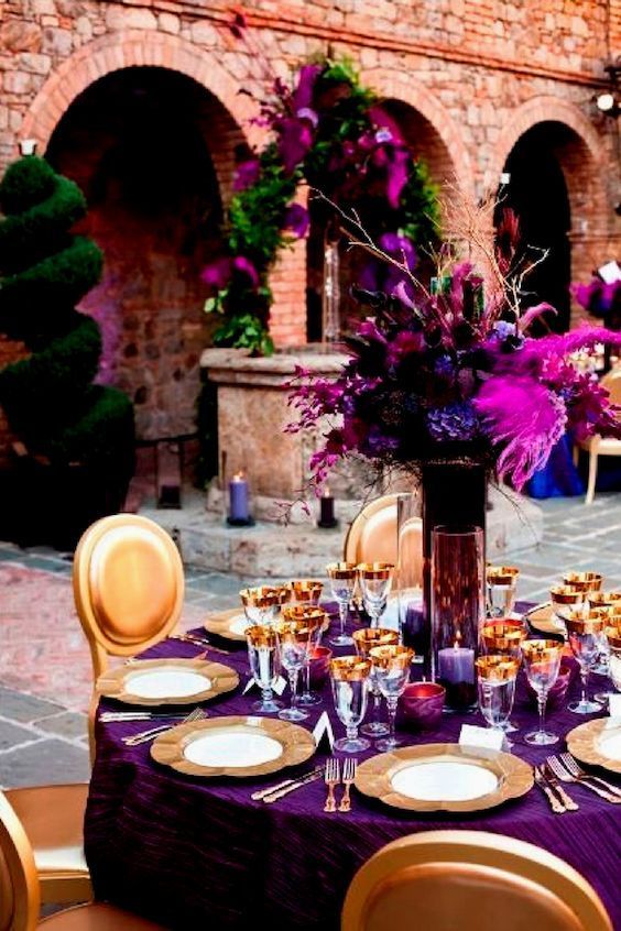 déco table mariage ultra violet 4