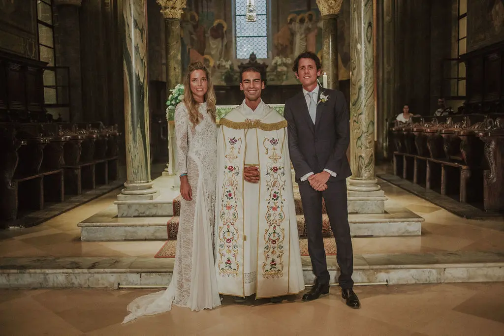 Italian bride and priest