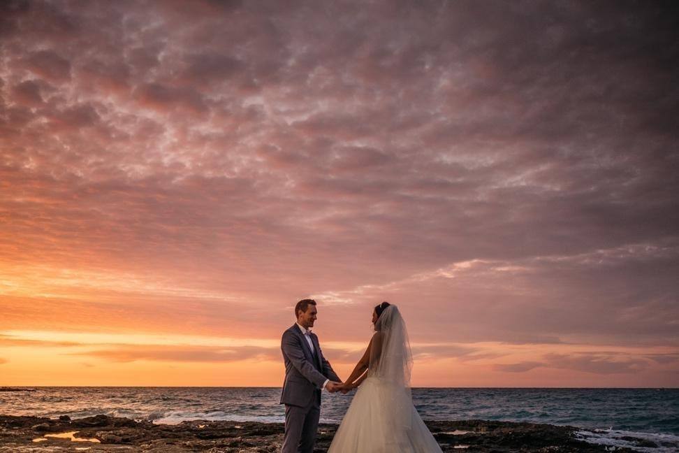 Mariage coucher de soleil